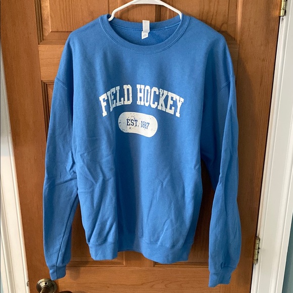 Field Hockey Size Large Jerzees Blue Sweatshirt - Picture 1 of 6